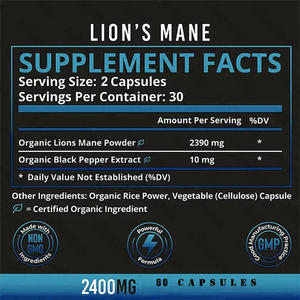 Geliştirilmiş kemik yoğunluğu beyin fonksiyonu Optimaizer Chaga Lion Mane mantar tozu kapsülleri besleyici sağlık takviyesi - Product Image 4