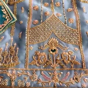 Organza sin costuras de diseño moderno para mujer Salwar Kameez bordado a mano tradicional indio para fiesta - Product Image 1