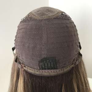 วิกผมคนยิวแบบ100% ผมตรงยาวปานกลางสีบลอนด์ยาวโปร่งใส - Product Image 4