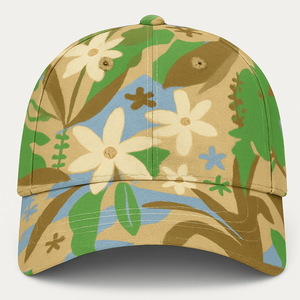 Bloemenprint Baseballpet Voor Dames En Heren Groen Beige Blauw Digitaal Print Lente Zomer Mode Hoed - Product Image 1