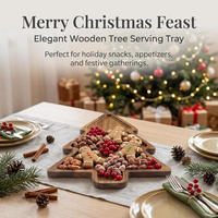 Plateau de charcuterie en bois d'acacia pour Noël, planche à découper multifonction en bois d'acacia pour Noël