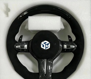 Volant en cuir M Performance compatible avec BMW F30 F32 F10 F20 F07 F01 E46 E60 E90 M3 M4 M5 <span class=keywords><strong>M7</strong></span>, volant en fibre de carbone LED - Product Image 5