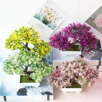 Nouvelles plantes artificielles, pin bonsai, petit arbre en pot, fausses fleurs, ornements en pot pour la décoration de la maison, décoration de jardin d'hôtel