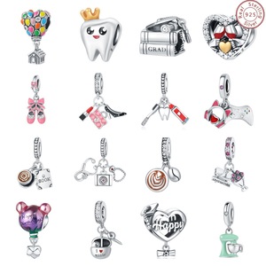 Perles en argent sterling 925 originales, pendentifs fins, breloques pour bijoux à bricoler soi-même, bracelet, article chaud transfrontalier pour <span class=keywords><strong>Amazon</strong></span> Coffee Charms - Product Image 1