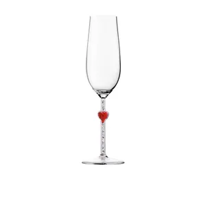 Copa de vino tinto personalizada para restaurante, copa de vino tinto de alta calidad con forma de corazón, venta al por mayor