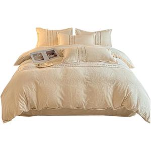 Ensemble de housse de couette en molleton Chanelrs Coco Milk, réversible, couleur unie, en flanelle, pour la maison - Product Image 5