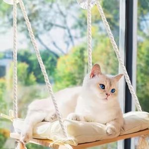 Massivholz Katzen fenster Barsch mit starken Saugnäpfen Katzen hängematte für Fenster bett & Möbel Gezielte Haustier betten - Product Image 2