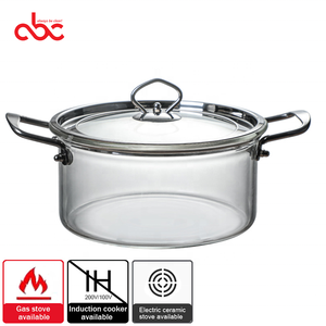 Olla <span class=keywords><strong>de</strong></span> Cocina <span class=keywords><strong>de</strong></span> <span class=keywords><strong>Vidrio</strong></span> Transparente <span class=keywords><strong>de</strong></span> Borosilicato <span class=keywords><strong>para</strong></span> Estufa <span class=keywords><strong>de</strong></span> Gas, Eléctrica y Cerámica - Product Image 1