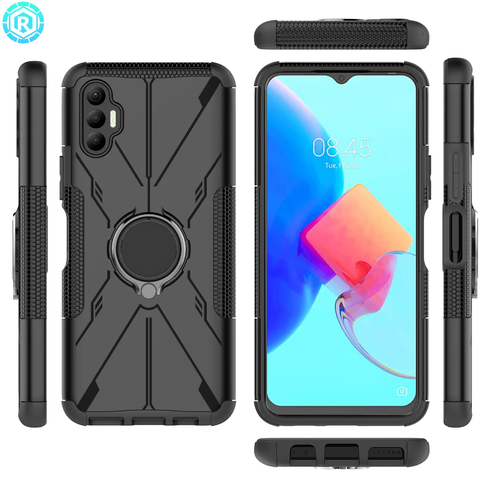 Mobile accessories shockproof guangzhou cell phone case for Tecno Spark 8P magnetic on borad kickstand for tecno phone cover