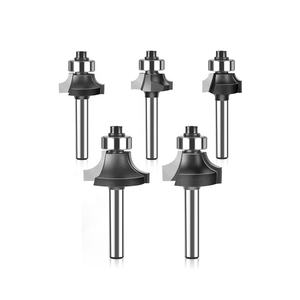 6毫米和1/4英寸圆柄45角刳刨机钻头2 Fluent碳化钨刀头碳钢体一个顶部轴承刀具 - Product Image 1