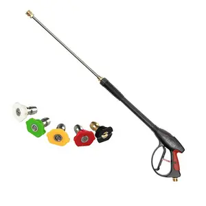 High Pressure Car Wash Pressure Gun Water Jet Gun Lance 5 Nozzles Spray Gun Extension Wand