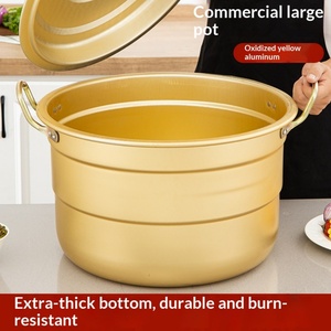 High Quality Commercial Grade Aluminum Stock <b>Pot</b> with <b>Lid</b> Large Capacity Heavy Duty Soup Cooking <b>Pot</b> for Restaurant Catering - Product Image 4
