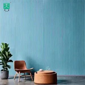 TianGe Apartment Interior Decor Wall Board Round Wood Fluted 3d painel de parede de madeira revestimento painéis interiores