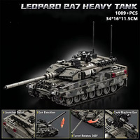 Tanque de Batalla Principal Leopard 2A7, Bloques de Construcción MOC, Vehículo Blindado Moderno, Modelo de Ladrillos para Armar, Juguete Coleccionable Militar