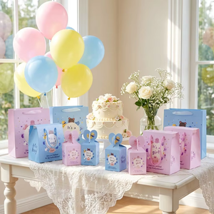 Scatole di Carta per Confezioni Regalo Baby Shower, Scatole per Cioccolatini con Manico per Feste di Rivelazione del Sesso del <span class=keywords><strong>Neonato</strong></span> - Product Image 3