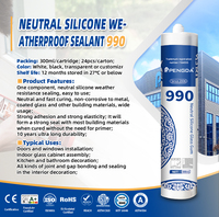 Sellador de Silicona Neutro Resistente a la Intemperie, No Corrosivo, PD990, 300 ml, Transparente, para Marcos de Ventanas y Puertas de Aluminio