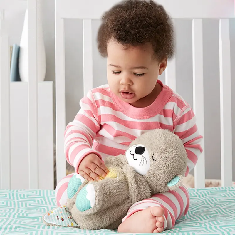 Nuovo design giocattolo di peluche di vendita calda personalizzato schlummer cartone animato lontra che respira