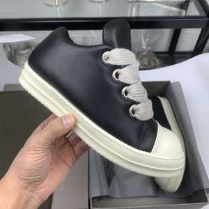 Zapatos Casuales con Cordones Elegantes, de Cuero Genuino Negro de Lujo, con Suela Gruesa, Estilo para Caminar, Zapatos de Diseñador para Hombre, Talla Grande - Product Image 1