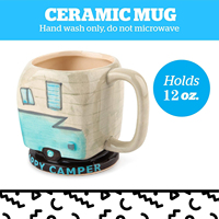 Mug en céramique Stoneware Happy Camper, grande capacité, mug sûr pour les amateurs de camping en plein air, cadeau pour les hommes, les femmes, maman, papa