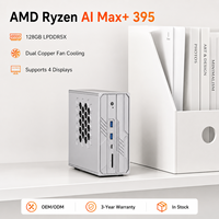 Station de travail IA pour la déduction IA OpenClaw Edge, Mini PC IA AMD Ryzen AI MAX+ PRO 395, 126 TOPS, 128 Go LPDDR5X, 2 M.2 NVMe, 4K