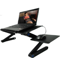 Support de table pliable en aluminium réglable pour ordinateur portable, ordinateur portable, refroidissement, bureau, plateau extensible