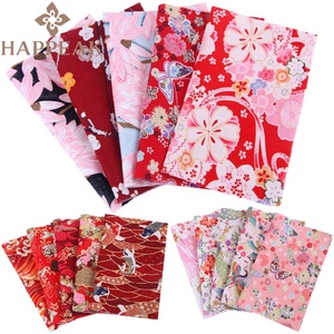 HAPPEAK Wholesale 5 Pcs/Set Patchwork 20*25 cm Foil Print <strong>Fabric</strong> Japanese Style Pre-cut <strong>Cotton</strong> Square Bundle <strong>Fabric</strong> for Sewing - Product Image 1