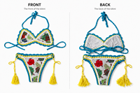Ensemble de maillots de bain pour femmes 2 pièces et sac de plage, bikini triangle en crochet bohème, vêtements de plage