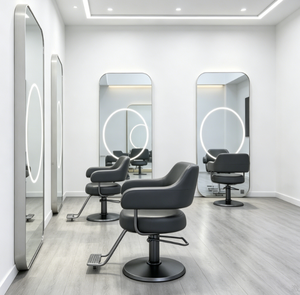 Miroir LED pleine longueur à coins arrondis pour salon de coiffure professionnel, éclairage de studio, vente en gros - Product Image 4