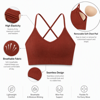 Haut court bandeau sexy dos nu en soie glacée croisée pour femme, avec bretelles spaghetti, idéal pour l'extérieur et l'intérieur