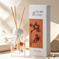Diffuseur d'arômes en verre écologique de luxe avec bâtonnets séchés, sans parabène, sans alcool, parfum frais longue durée, purificateur d'air
