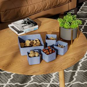 <b>Grey</b> OEM Foldable Felt <b>Storage</b> Box with PU Handles Custom Logo Gift <b>Basket</b> - Product Image 4