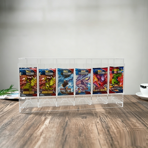Expositor de acrílico transparente al por mayor con 6 ranuras para paquetes de refuerzo, fácil de montar, para tarjetas TCG, ideal para tiendas minoristas y colecciones de tarjetas. - Product Image 6