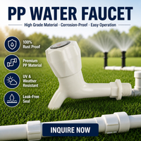 Robinet à corps long en PVC de Chine, Robinet anti-rouille et anti-fuite pour l'irrigation domestique, le jardinage, l'agriculture, la plomberie, Vente en gros OEM