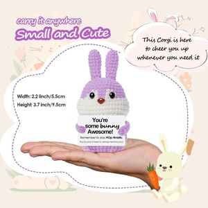 ของขวัญกระต่ายถักไหมพรมแฮนด์เมด ตกแต่งโต๊ะทำงาน สร้างแรงบันดาลใจ ให้กำลังใจ แสดงความรัก สำหรับลูกสาว ลูกชาย เพื่อน - Product Image 3