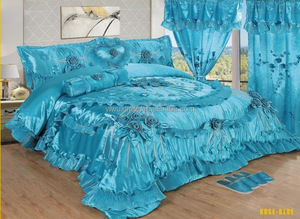 Nuovo Set <span class=keywords><strong>di</strong></span> Biancheria da Letto <span class=keywords><strong>di</strong></span> Lusso per Matrimonio, Misura King, 10 Pezzi, Set <span class=keywords><strong>Lenzuola</strong></span> in Cotone con Copripiumino e Tende Coordinate - Product Image 4