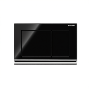 Placa de Control Omega 20 Cuadrada de 2 Botones, Negro Brillante con Borde Inferior Cromado Brillante - Product Image 3