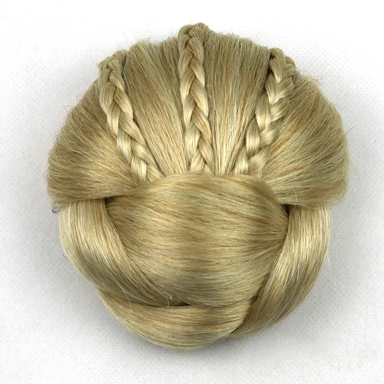 De alta temperatura de fibra sintético Chignon moño de pelo para mujer piezas de cabello 70g