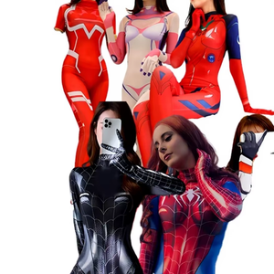 <span class=keywords><strong>Disfraz</strong></span> de cosplay de <span class=keywords><strong>Halloween</strong></span> transfronterizo para niños, mono de araña rojo, azul y negro de Daji, Ayanami Rei, Asuka - Product Image 1
