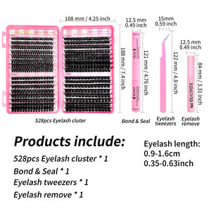 Cils en grappe thermofusibles DIY 60P 100P 120P 150P, cils individuels bouclés et denses, style européen, auto-greffables, faux cils en gros - Product Image 3