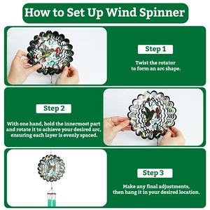 กระดิ่งลมฮัมมิ่งเบิร์ดพร้อมสปินเนอร์ของตกแต่งสวนลานกลางแจ้งชิ้นส่วนเคลื่อนไหวสำหรับการตกแต่งกลางแจ้งไอเดียของขวัญ - Product Image 3