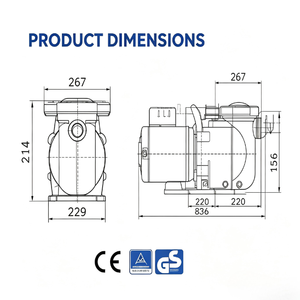 Pompe de piscine 220V 380V 60Hz 1HP 3HP, pompe à filtre à sable pour piscines petites et moyennes - Product Image 4