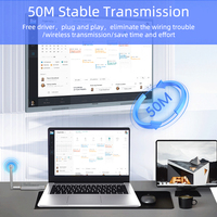 أحدث نظام نقل صوت وفيديو لاسلكي بدقة 4K عبر HDMI، جهاز إرسال واستقبال بطول 50 مترًا، محول تمديد HDMI للكاميرا والكمبيوتر المحمول والكمبيوتر الشخصي إلى التلفزيون وجهاز العرض