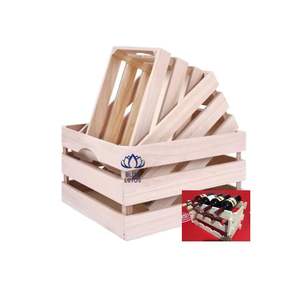 Cajas de Madera de Pino para Vino, Decorativas, Hechas a Mano, Pulimentadas, Caja de Madera Antigua, Cesta de Almacenamiento, Contenedor, Loto Azul - Product Image 1