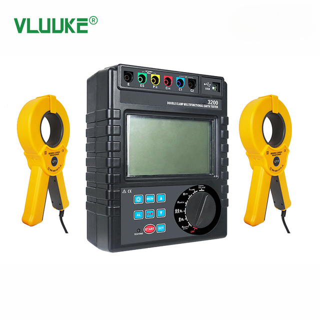 VLUUKE VKCR3200 Digital Insulation Resistance Meter Double Clamp Earth Resistance Tester with Digital Display