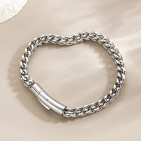 Bracelet pour homme en acier inoxydable 6 mm, plaqué or 18 carats, style hip-hop, bracelet tendance, style cubain