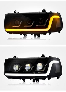 ไฟหน้าโปรเจคเตอร์ LED สีดำสนิทสำหรับรถยนต์แลนด์ครุยเซอร์ LC80 FJ80 90-02 รุ่นปรับแต่งระดับสูง คู่หนึ่ง - Product Image 6