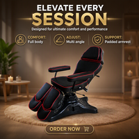 Table de massage commerciale pliable et réglable MASON en PVC, dossier incurvé, éponge haute densité durable, pour salon de tatouage et de beauté