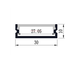 Canal LED plat pour bande, profil en aluminium, 3010mm de large, 30mm de diamètre, 1 pièce - Product Image 2