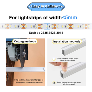 Luz <span class=keywords><strong>de</strong></span> <span class=keywords><strong>perfil</strong></span> LED Premium con canal <span class=keywords><strong>de</strong></span> <span class=keywords><strong>aluminio</strong></span> y carcasa para iluminación <span class=keywords><strong>de</strong></span> tiras con perfiles <span class=keywords><strong>de</strong></span> <span class=keywords><strong>aluminio</strong></span> duraderos - Product Image 4