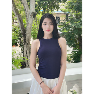 เสื้อกล้ามเอวสูงสำหรับใส่ไปยิมของผู้หญิงเสื้อยืดรัดรูปผ้ายืดหยุ่นสำหรับออกกำลังกายในฤดูร้อน - Product Image 3